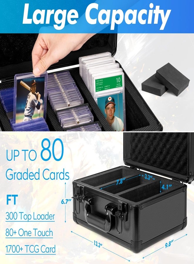 صندوق تخزين بطاقات ULTRGEE Top Loader، حافظة تخزين بطاقات مصنفة - تتسع لأكثر من 300 بطاقة Top Loader، حافظة بطاقات تداول، صناديق تخزين بطاقات رياضية، حافظة بطاقات PSA، حامل حافظة بطاقات. - Image 2