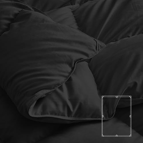zzlamb All Season Warm Feather Down Comforter Lightweight Duvet Insert, Durable Cotton-Blended Down Proof Shell Duvet Insert with Corner Tabs, Light Comforter King Size 106''x90'' White - Image 4