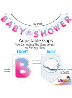 WOBBOX Wobbox Baby Shower Decoration Items| Baby Shower Ceremony Photo Booth Props for Photoshoot, Baby Shower Banner& Mom to Be Sash, Godh Bharai Ceremony Decoration Kit-(FP1916)  - Image 3