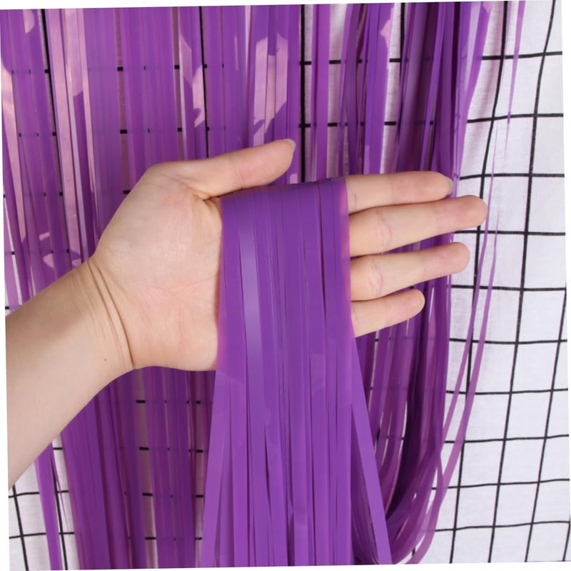 LABRIMP Tassel Table Skirt with for Purple Photo Backdrop Versatile Tablecloth for Birthdays and Festivals Material - Image 3