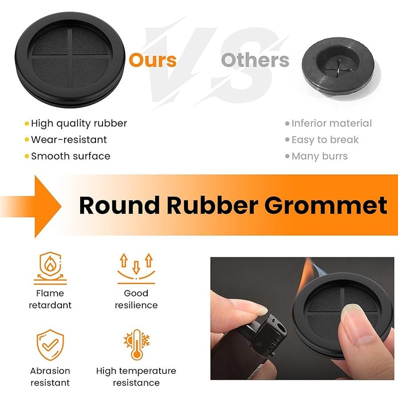 Aifeier ET Firewall Rubber Grommets 2-1/8 ID 2-1/2 Drill Hole Double-Sided Hole Plugs for Wire Protection - 4 PCS - Image 4
