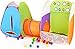Alvantor Kids Tent Play Tent Fun Toss It Game Zone 3in1 Pop Up Play Tunnel Indoor Outdoor Great Game  Toy Gift for Children Include 4 Balls - Image 2