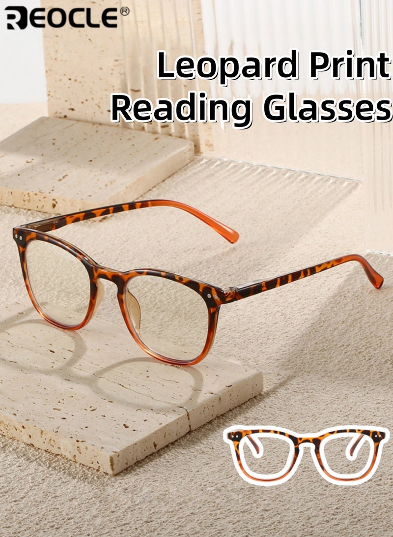 ريوكل نظارات نسائية مضادة للضوء الأزرق بإطار عصري بسيط يقلل من إجهاد العين مع حقيبة تخزين محكمة الغلق نظارات متخصصة لمن هم في منتصف العمر وكبار السن للقراءة اليومية - Image 1