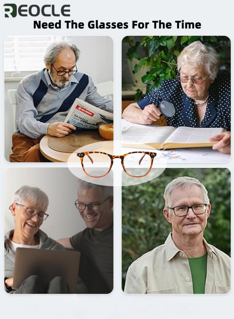 ريوكل نظارات نسائية مضادة للضوء الأزرق بإطار عصري بسيط يقلل من إجهاد العين مع حقيبة تخزين محكمة الغلق نظارات متخصصة لمن هم في منتصف العمر وكبار السن للقراءة اليومية - Image 4