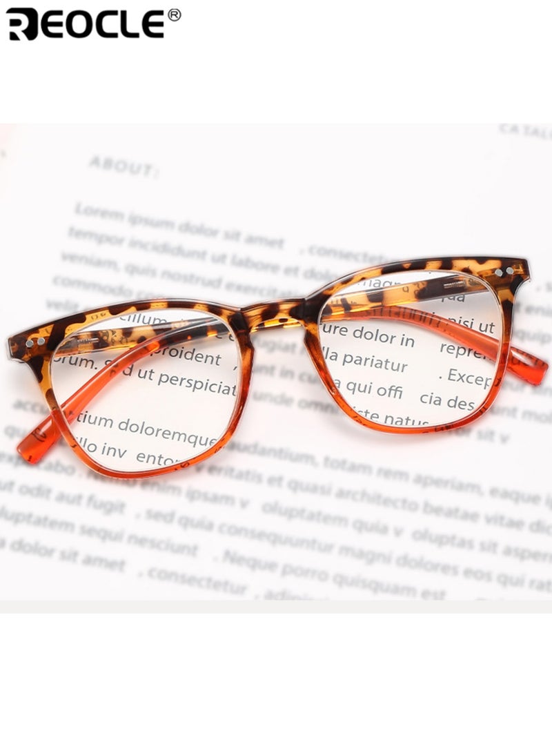 ريوكل نظارات نسائية مضادة للضوء الأزرق بإطار عصري بسيط يقلل من إجهاد العين مع حقيبة تخزين محكمة الغلق نظارات متخصصة لمن هم في منتصف العمر وكبار السن للقراءة اليومية - Image 2