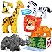 Oriate Magnet Safari Animals for Magnetic Tiles 5pcs Zoo Animal Toys for Magnetic Blocks Movable Joint Magnet Safari Animals Figures Compatible with Magnetic Building Tiles for Kids Magnetic Tiles - Image 2