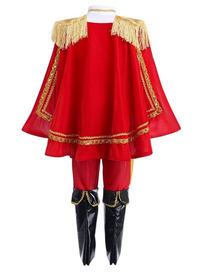 Prince Charming Cosplay Costume for Toddler Kid Medieval Royal Prince Jacket Pants Crown Dress Up Party Outfit For Boys - Image 4