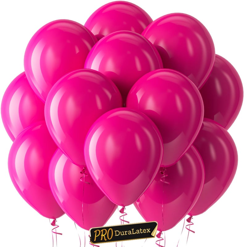 Bezente Pro Duralatex Hot Pink Balloons 100 Pack 12 inch ExtraThick Pink Balloons for LongLasting Professional Party Decorations Large Birthday Wedding Valentines Day Girls Party - Image 3