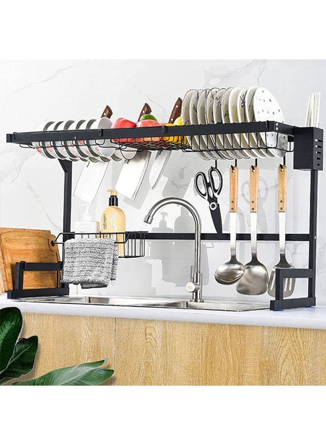 Over The Sink Dish Drying Rack Organizer Black 82*52*34 - Image 2