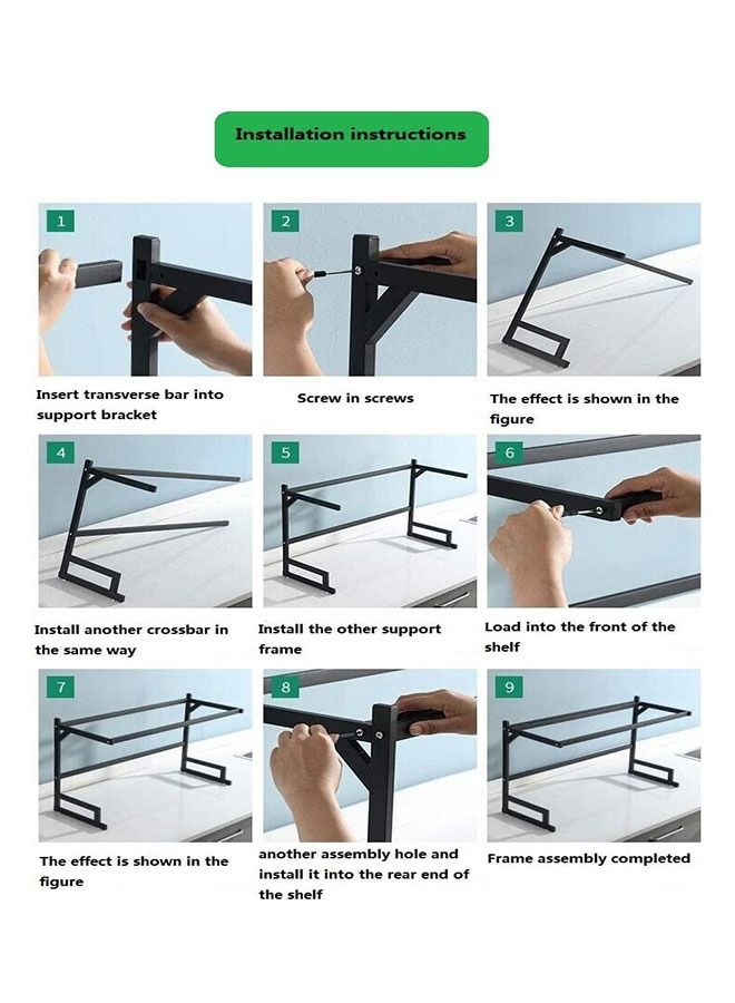 Over The Sink Dish Drying Rack Organizer Black 82*52*34 - Image 5