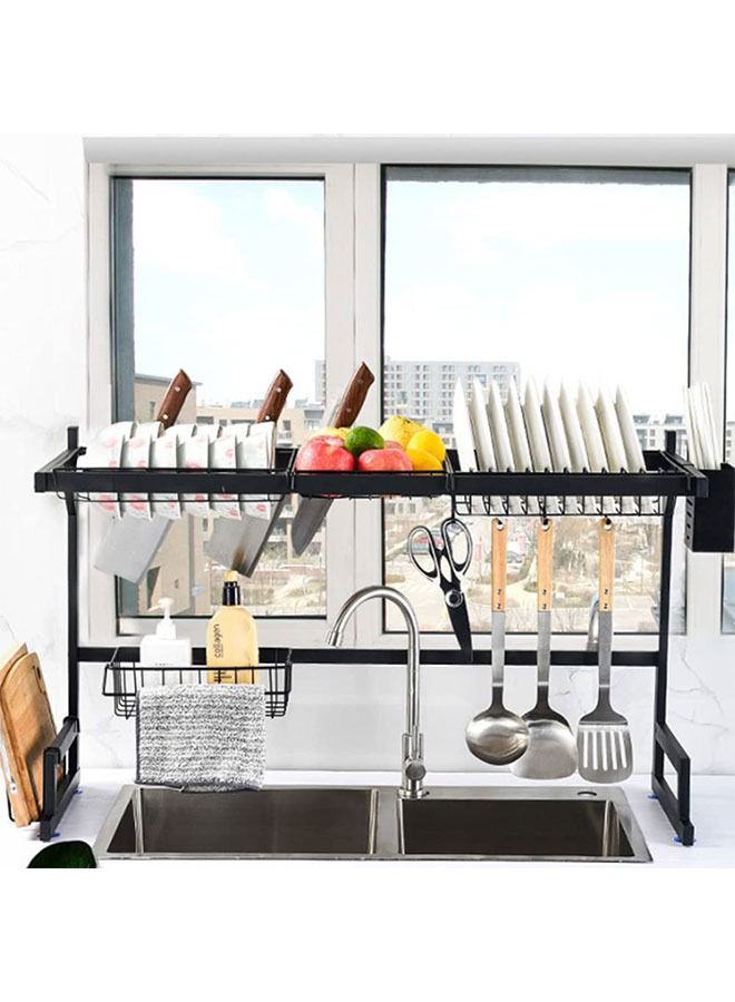Over The Sink Dish Drying Rack Organizer Black 82*52*34 - Image 3