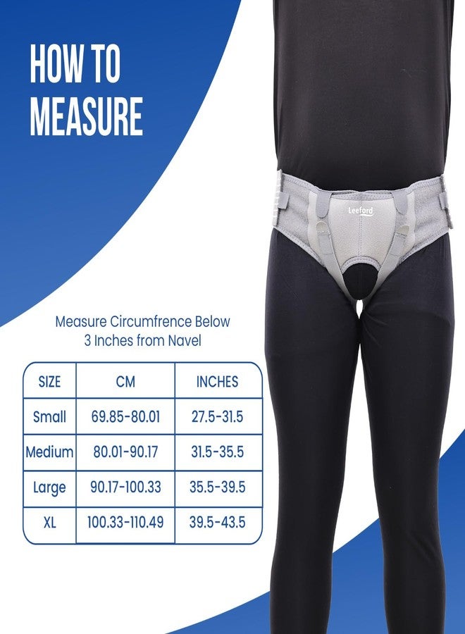Leeford Hernia Belt for Men | Inguinal Hernia Support with Removable Pads | Adjustable, Soft & Breathable Pain Relief Belt - Size L - Image 2
