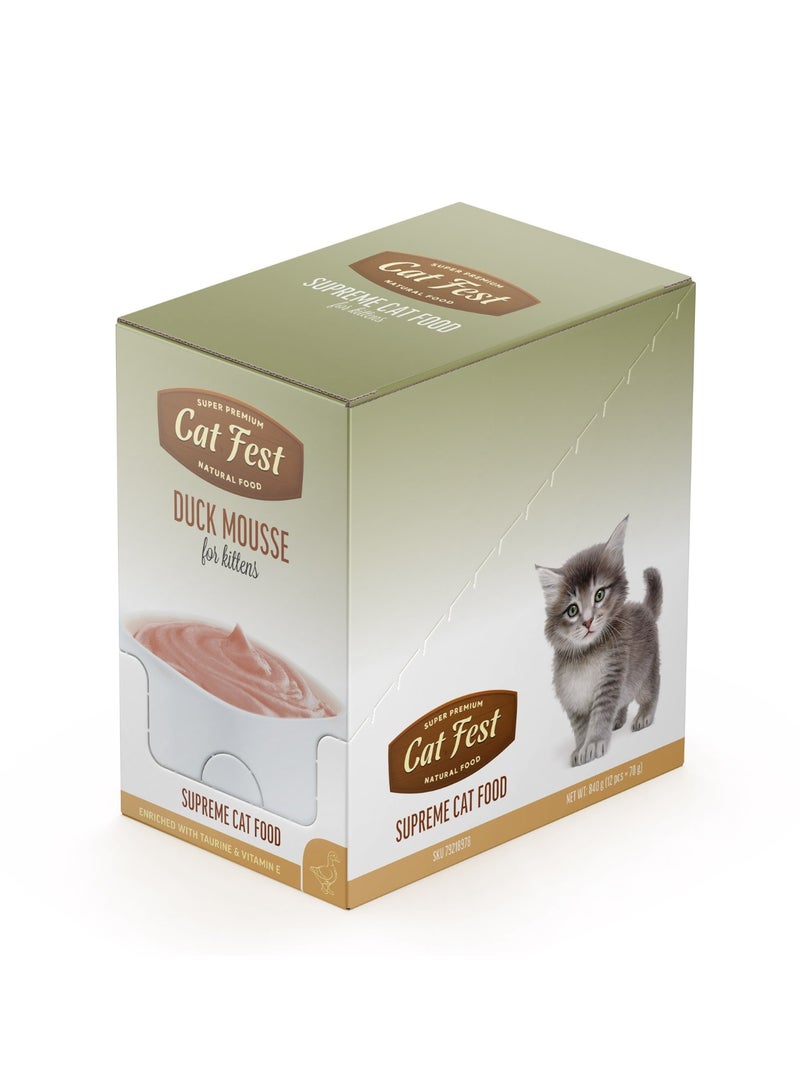 كات فيست موس البط للقطط الصغيرة – تركيبة باتيه ناعمة عالية البروتين مع التورين وفيتامين E لدعم النمو الصحي والمناعة والقلب والبصر – تغذية يومية متكاملة – 70 جم - Image 3