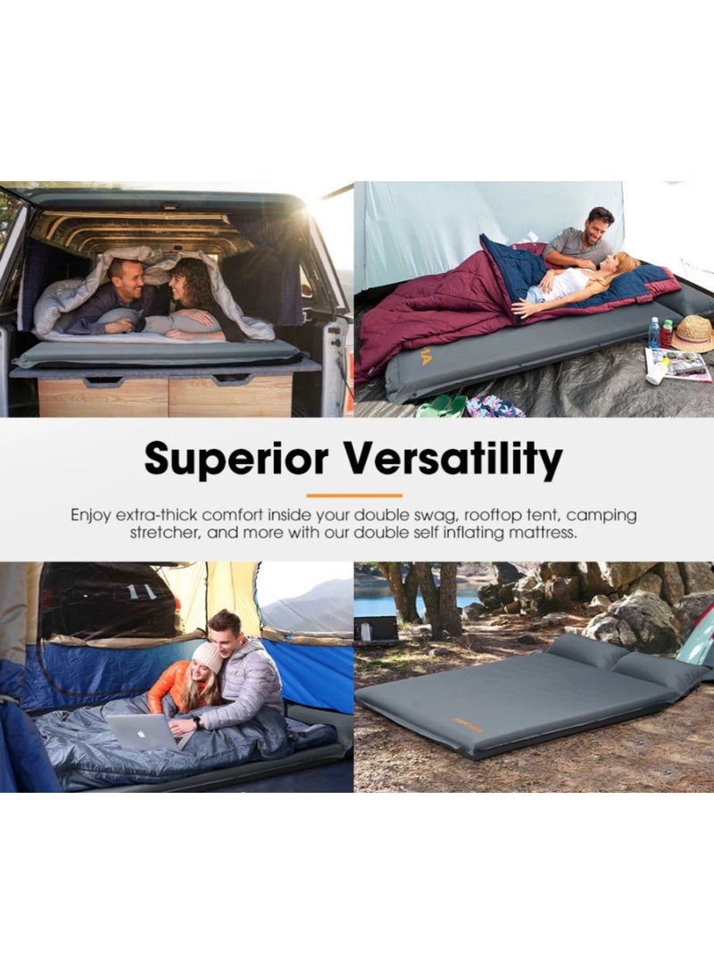San Hima Self Inflating Mattress 10cm Camping Sleeping Mat Outdoor Air Bed Double - Image 3