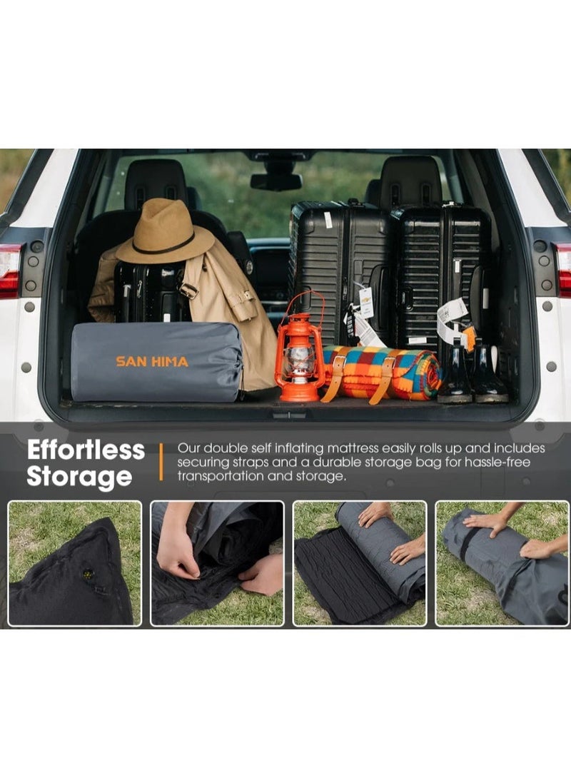 San Hima Self Inflating Mattress 10cm Camping Sleeping Mat Outdoor Air Bed Double - Image 4