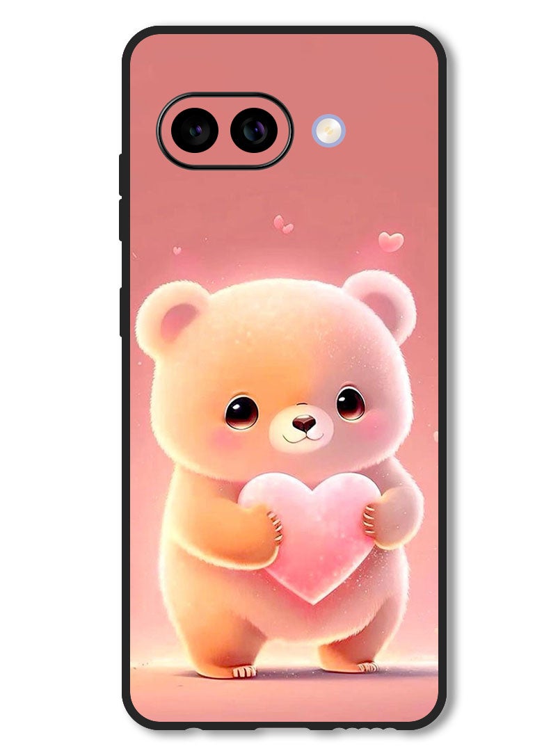 Theodor Case Compatible with Google Pixel 9A Protection Shockproof Bumper Cover Panda Holding Heart - Image 1