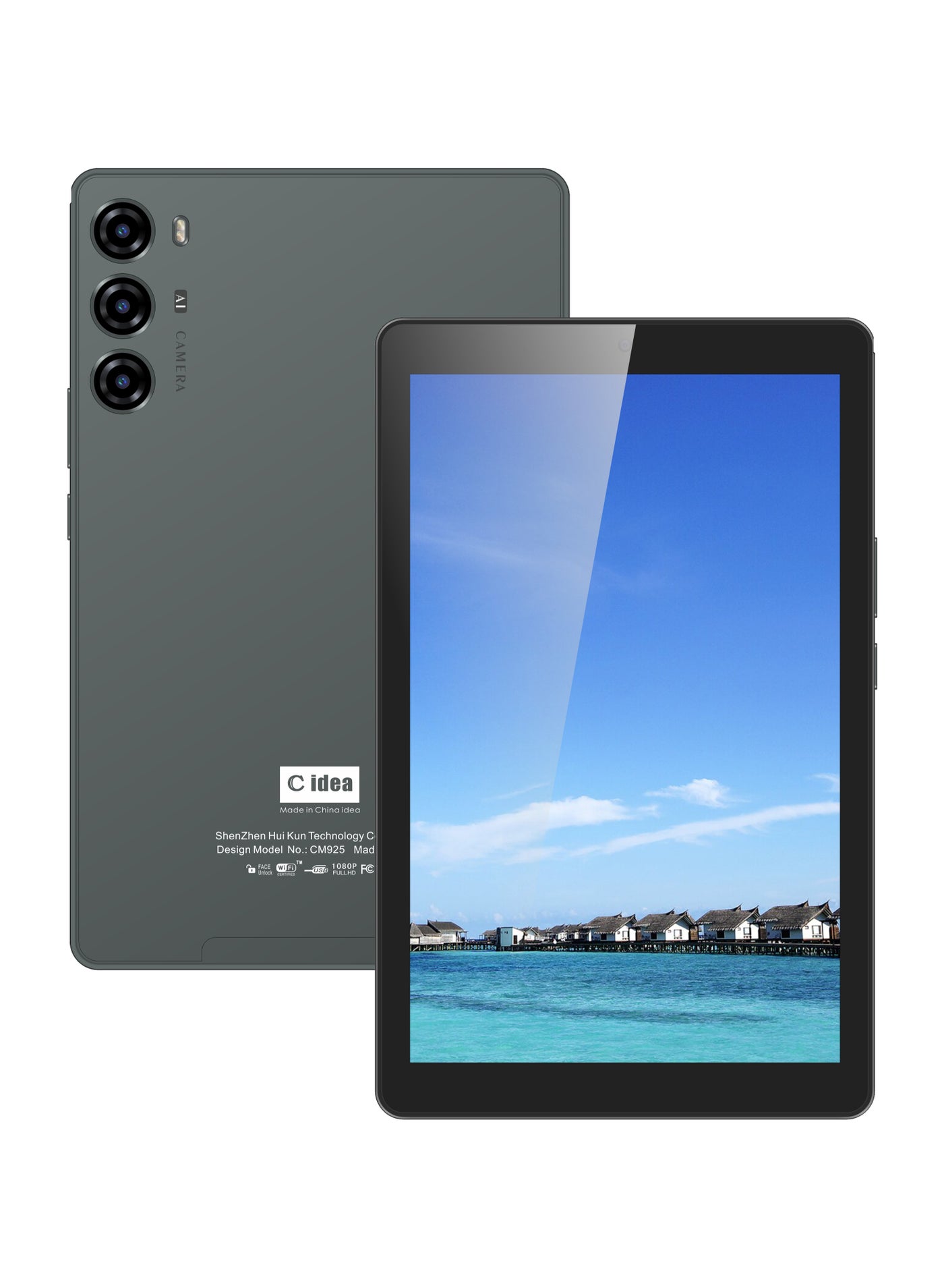 C idea 9" Smart Tablet PC Android Kids Tab IPS Display Single SIM 5G LTE 8GB RAM 256GB ROM WiFi Zoom and Tiktok Supported with Protective Case (Black)