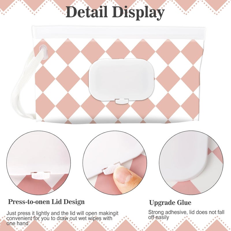 FEBSNOW 2 Pack Baby Wipes Dispenser Holder, Portable Refillable Baby Wet Wipes Pouch Container Reusable Travel Case - Image 4