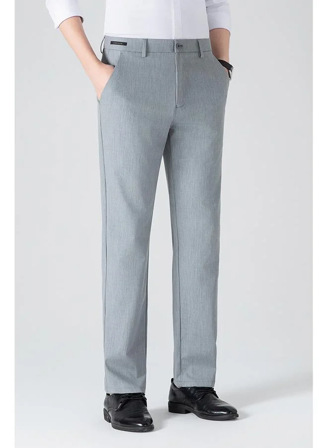 تايك تو Men Grey Tailored Slim Fit Trousers