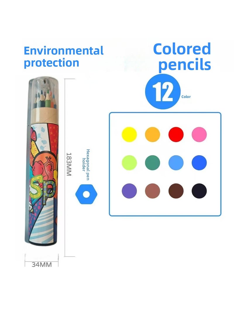 12-Piece Color Pencils In Round Tin Multicolour - Image 1