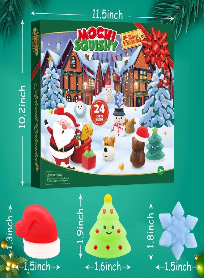 SURCVIO Christmas Advent Calendar 2025 with 24 Mochi Squishy Assorted Toys, 24 Days Countdown Calendar for Kids, Xmas Stocking Stuffers Gifts for Boys Girls Christmas Party Favor - Image 3