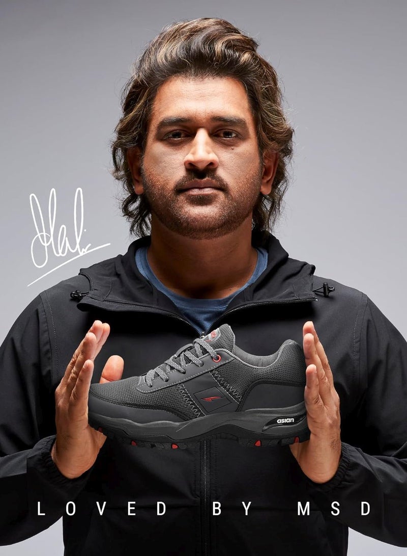 أسيان أحذية مشي رجالية ولادي برباط رمادي داكن آسيوية - Image 2