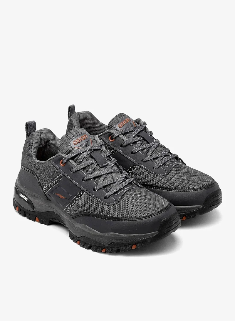 Asian ASIAN Dark Grey Lace-Up Walking Shoes for Men and Boys