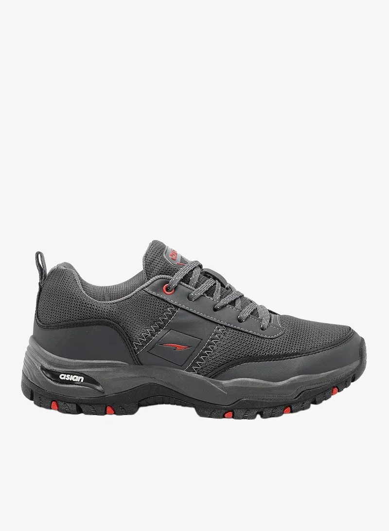 Asian  ASIAN Dark Grey Lace-Up Walking Shoes for Men and Boys for Men | Best Price UAE