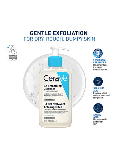 CeraVe Sa Smoothing Cleanser With Salicylic Acid For Dry, Rough & Bumpy Skin