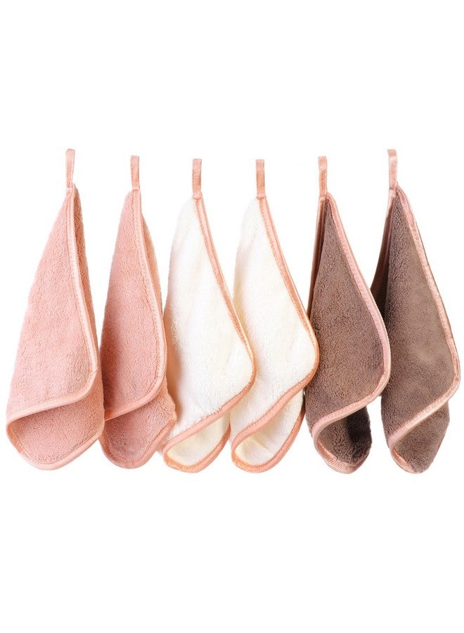 Phogary Microfiber Makeup Cloths Washable 6 Pack Reusable Makeup Eraser Cloth For Face Erase Your Face Washcloths Reusable Make Up Remover Cloths For Face Towel Gentle On Skin (8 X 8In Brown) - Image 1