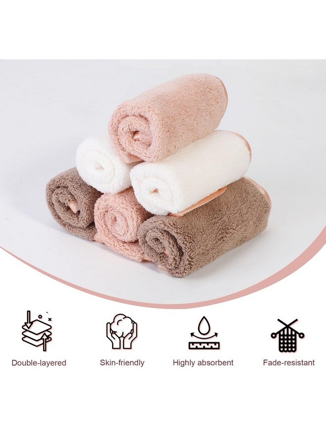 Phogary Microfiber Makeup Cloths Washable 6 Pack Reusable Makeup Eraser Cloth For Face Erase Your Face Washcloths Reusable Make Up Remover Cloths For Face Towel Gentle On Skin (8 X 8In Brown) - Image 2