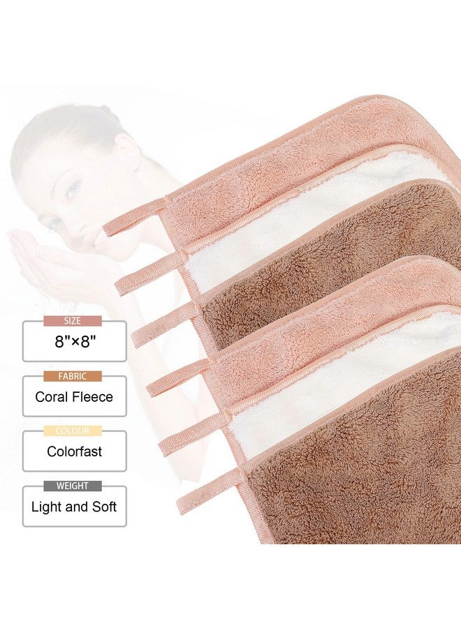 Phogary Microfiber Makeup Cloths Washable 6 Pack Reusable Makeup Eraser Cloth For Face Erase Your Face Washcloths Reusable Make Up Remover Cloths For Face Towel Gentle On Skin (8 X 8In Brown) - Image 4