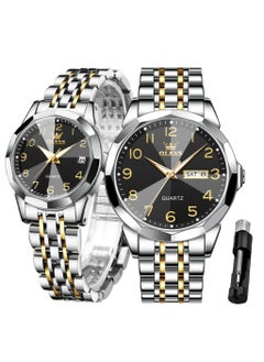 OLEVS OLEVS Valentine's Romantic Couple Watches His and Hers Ultrathin Classic Quartz Analog Wrist Watches Gifts Set for Lovers Set of Two Quartz Watch Stainless Steel Waterproof Date Watches  - Image 1