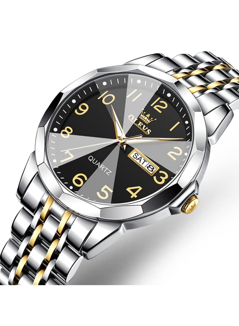 OLEVS Valentine's Romantic Couple Watches His and Hers Ultrathin Classic Quartz Analog Wrist Watches Gifts Set for Lovers Set of Two Quartz Watch Stainless Steel Waterproof Date Watches - Image 2