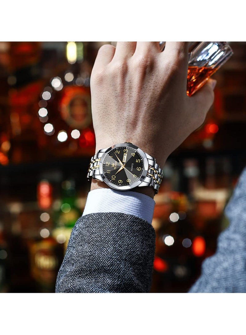 OLEVS Valentine's Romantic Couple Watches His and Hers Ultrathin Classic Quartz Analog Wrist Watches Gifts Set for Lovers Set of Two Quartz Watch Stainless Steel Waterproof Date Watches - Image 5