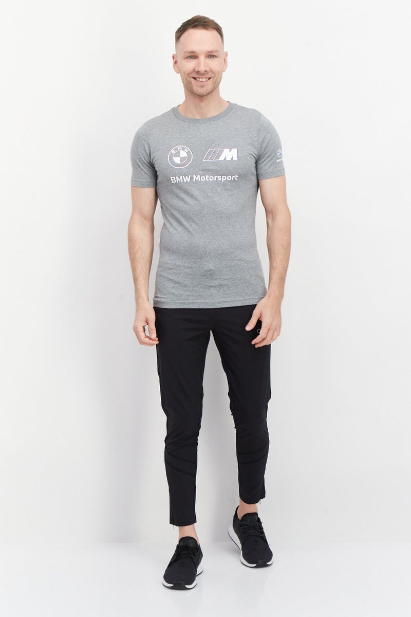 PUMA تي شيرت تدريب قصير الأكمام للرجال من بومه x بي إم دبليو للرياضة، رمادي - Image 2