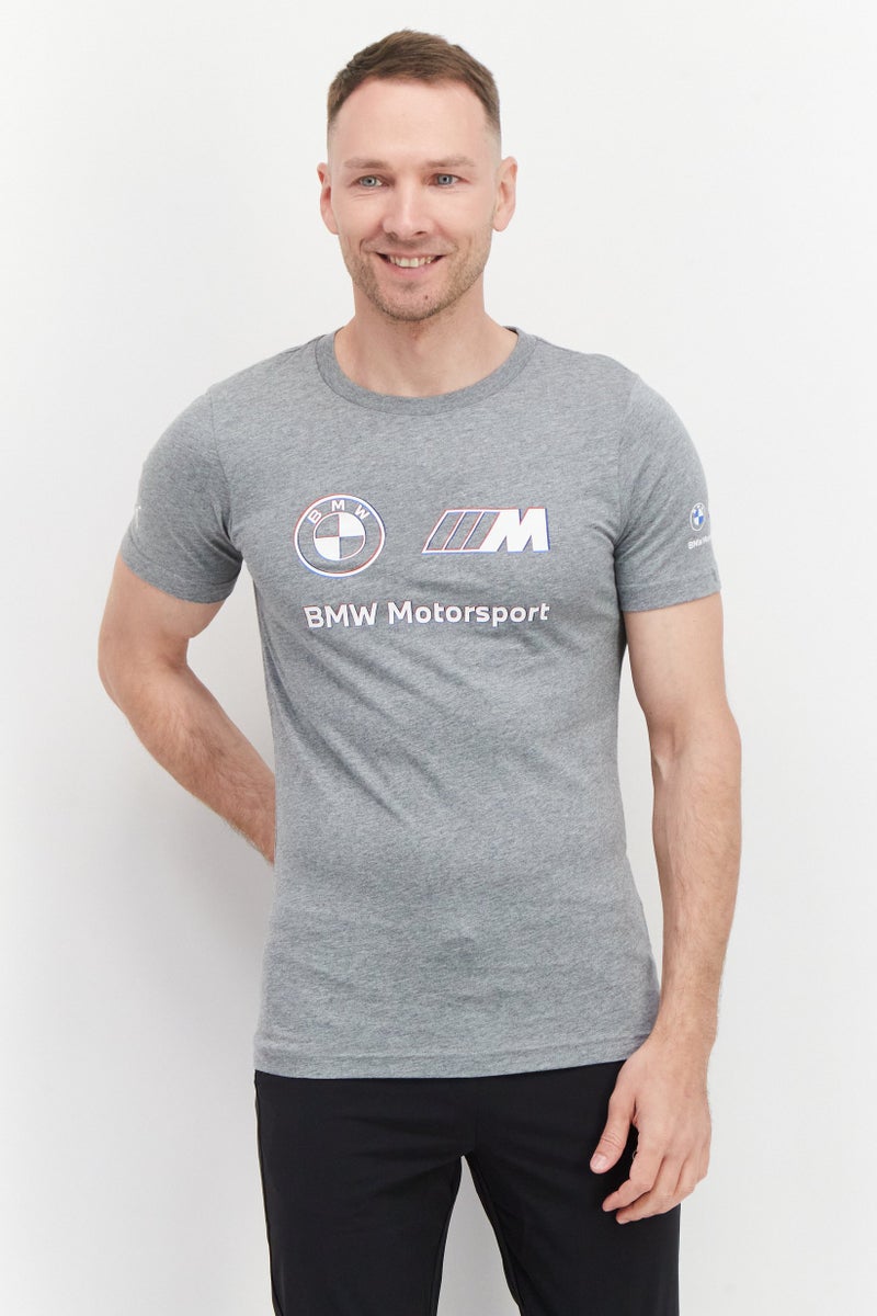 PUMA تي شيرت تدريب قصير الأكمام للرجال من بومه x بي إم دبليو للرياضة، رمادي - Image 1