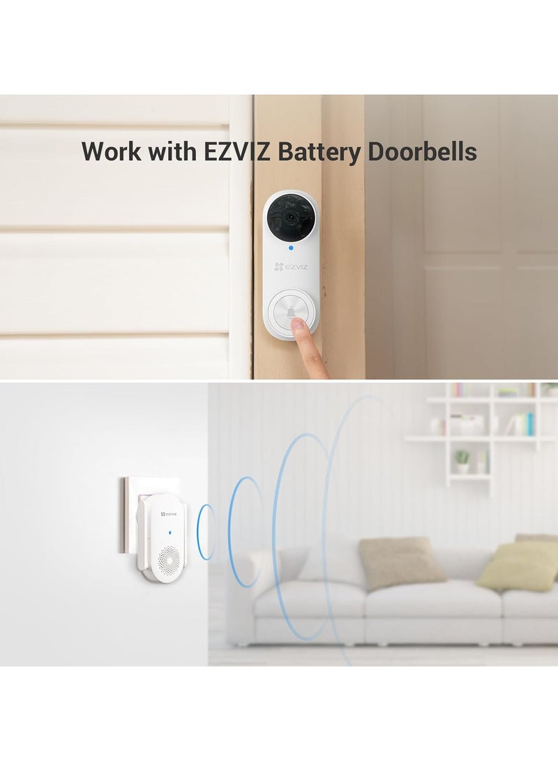 EZVIZ CH1 Smart Wi-Fi Chime Designed for EZVIZ Battery-Powered Video Doorbells (EP3x Pro & More), White  - Image 2