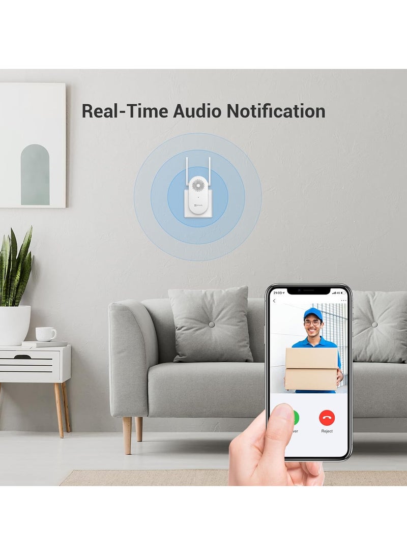 EZVIZ CH1 Smart Wi-Fi Chime Designed for EZVIZ Battery-Powered Video Doorbells (EP3x Pro & More), White  - Image 3