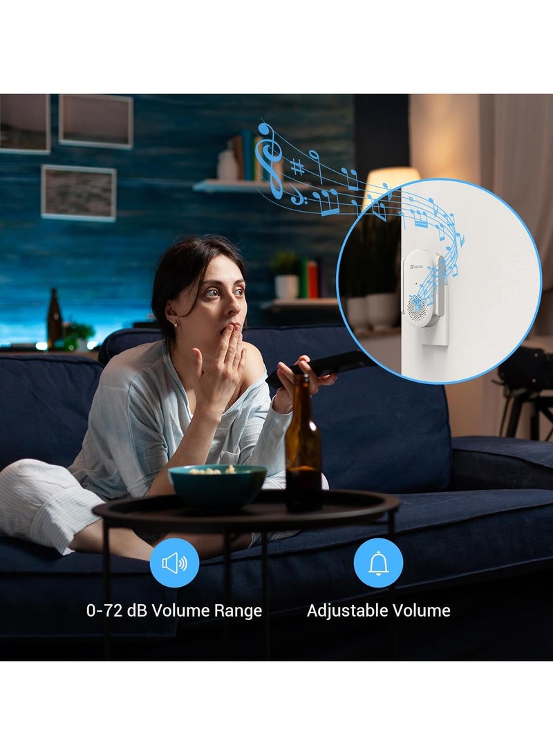 EZVIZ CH1 Smart Wi-Fi Chime Designed for EZVIZ Battery-Powered Video Doorbells (EP3x Pro & More), White  - Image 4