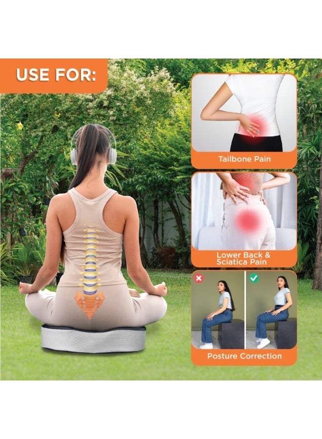 VISSCO Orthopaedic Coccyx Cushion Seat | For Lower Back & Tailbone Pain Reliever | Useful on a Car Seat / Office Chair - Image 3
