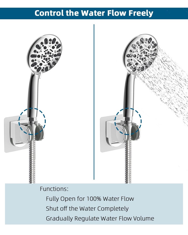 Hibbent All Metal 2 Pack Shower Head Flow Control Valve, G1/2 Brass Shut-off Valve with Metal Handle Lever, Shut OFF Water Flow Control Regulator for Handheld Shower, or Bidet Sprayer, Chorme - Image 3