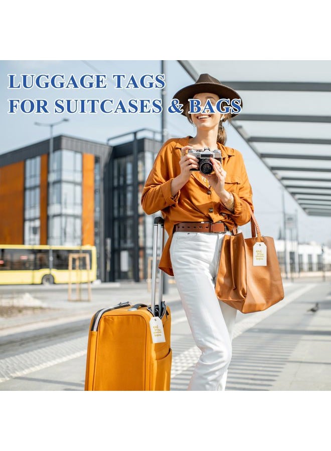 Casmonal Luggage Tags with Full Back Privacy Cover w/Steel Loops (White 02 pcs Set) - Image 4
