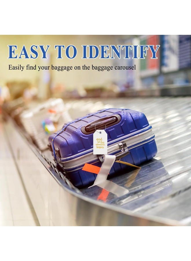 Casmonal Luggage Tags with Full Back Privacy Cover w/Steel Loops (White 02 pcs Set) - Image 2