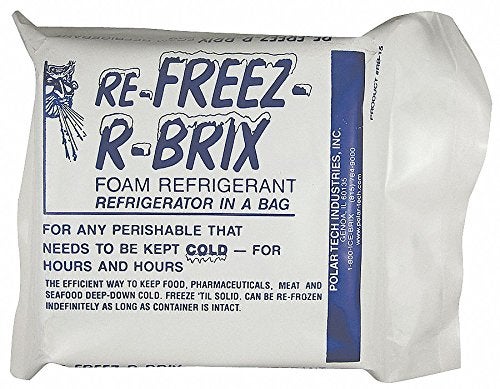 Polar Tech - RB 15 RB15 Re-Freez-R-Brix Foam Refrigerant Pack, 4-1/2" Length x 4" Width x 1-1/2" Thick (Case of 6) - Image 3
