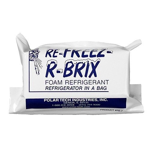 Polar Tech - RB 15 RB15 Re-Freez-R-Brix Foam Refrigerant Pack, 4-1/2" Length x 4" Width x 1-1/2" Thick (Case of 6) - Image 2