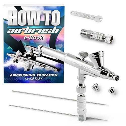 PointZero Dual-Action 2cc Gravity-Feed Airbrush 3 Tip Set (.2mm .3mm .5mm) - Image 1