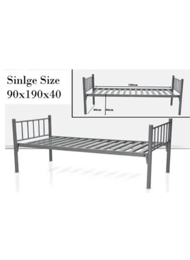 SULSHA - Steel Single Bed Grey 90x190x40 Cm - Image 1