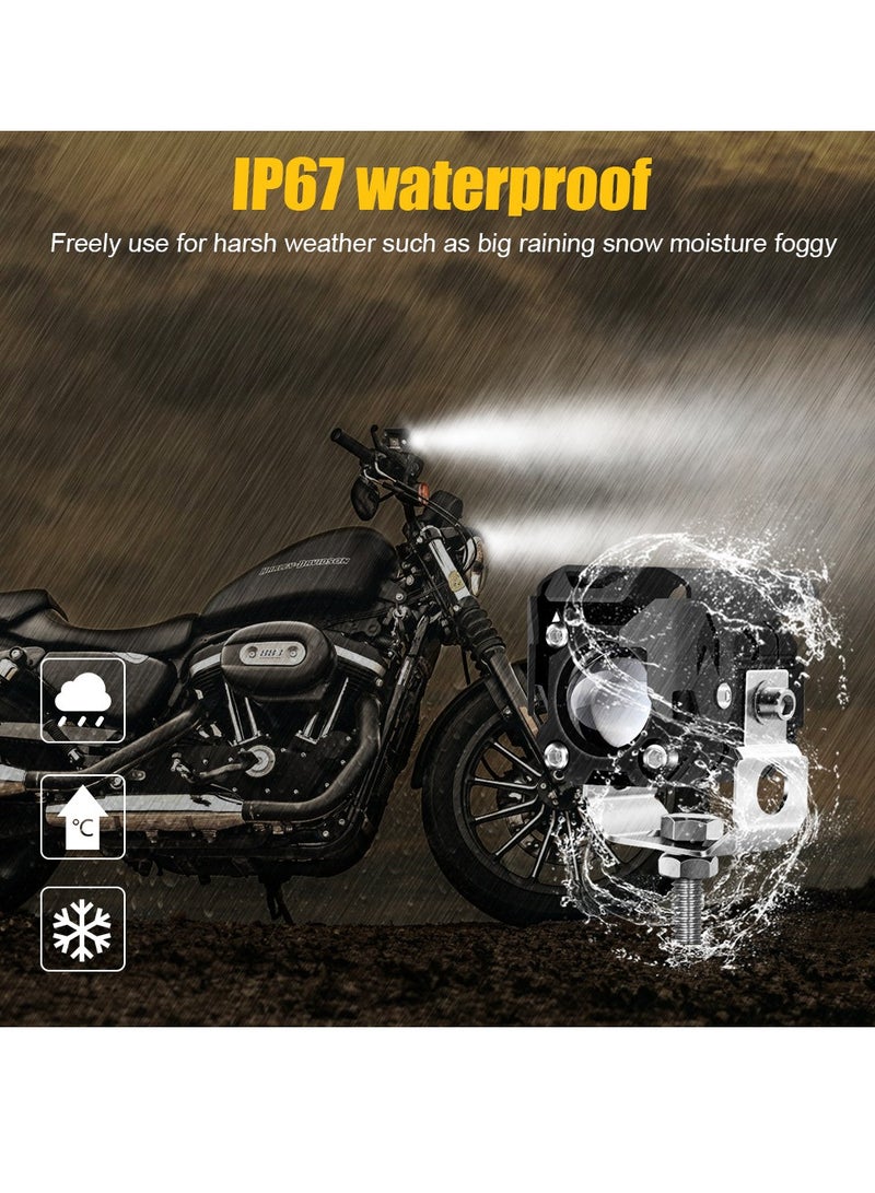 SYOSI Motorcycle LED Driving Fog Lights, Dual Color 60W 6000lm Off Road Light Pod for Motorcycle Truck SUV UTV ATV Tractor - Image 2