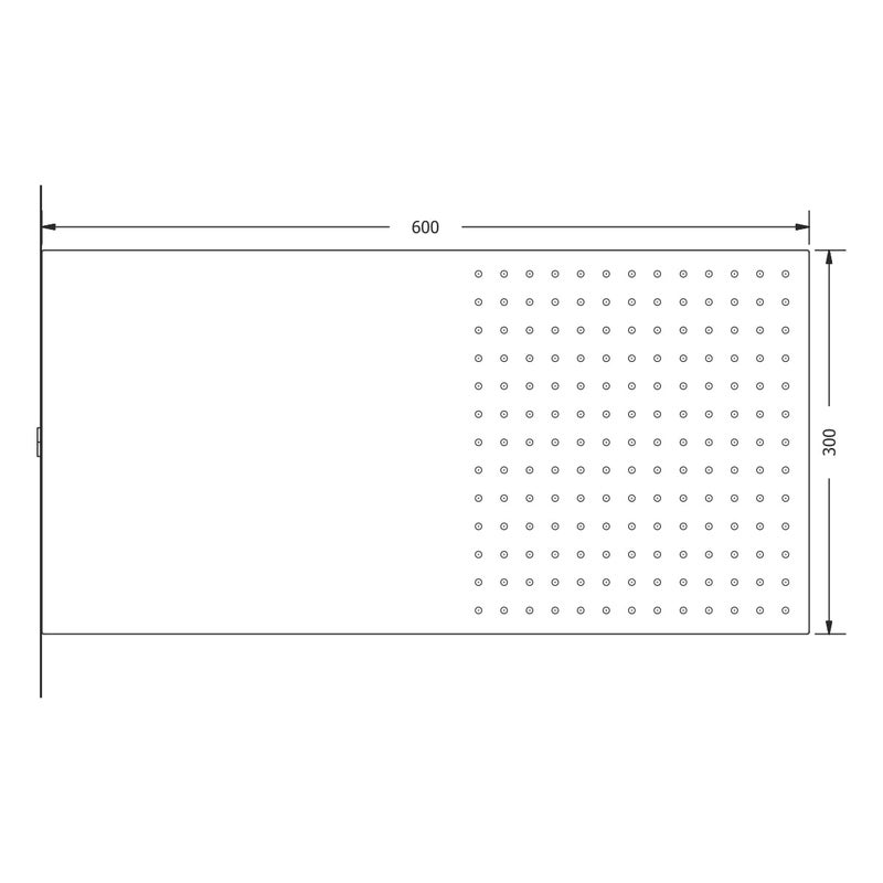 AURIGA Overhead Rain Shower | Wallmount | Single Flow | 600mm X 300mm Ractangle Shape | Silicon Nozzle Easy Clean System | WMS300. - Image 2
